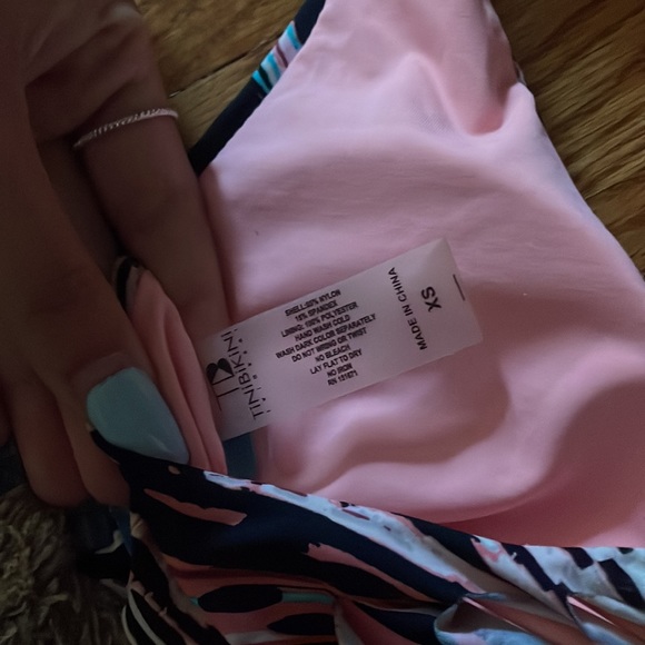 Pink Patterned Bathing Suit Brand: Tini Bikini Swimwear Size: XS (Top & Bottom) - Picture 9 of 9